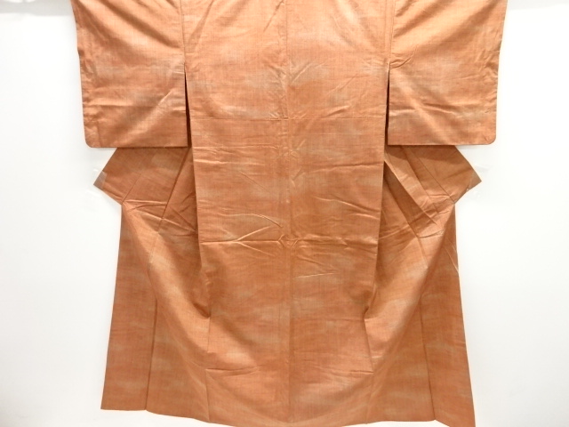 アンティーク　霞模様織り出し手織り紬着物